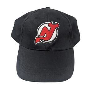 New Jersey Devils Hockey NHL Baseball Cap Hat Black Logo Pure Cotton Sportswear